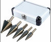 New | 5 PCS Multiple Hole Sizes Step Drill Bit Set Storage Titanium Coating w/ Aluminum Case